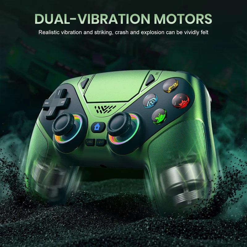 Wireless PS5 Controller with RGB Lighting, Turbo, Vibration & Custom Back Buttons