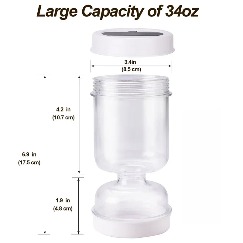 Olive and Pickle Strainer Jar with Airtight Lid - Food Storage Container