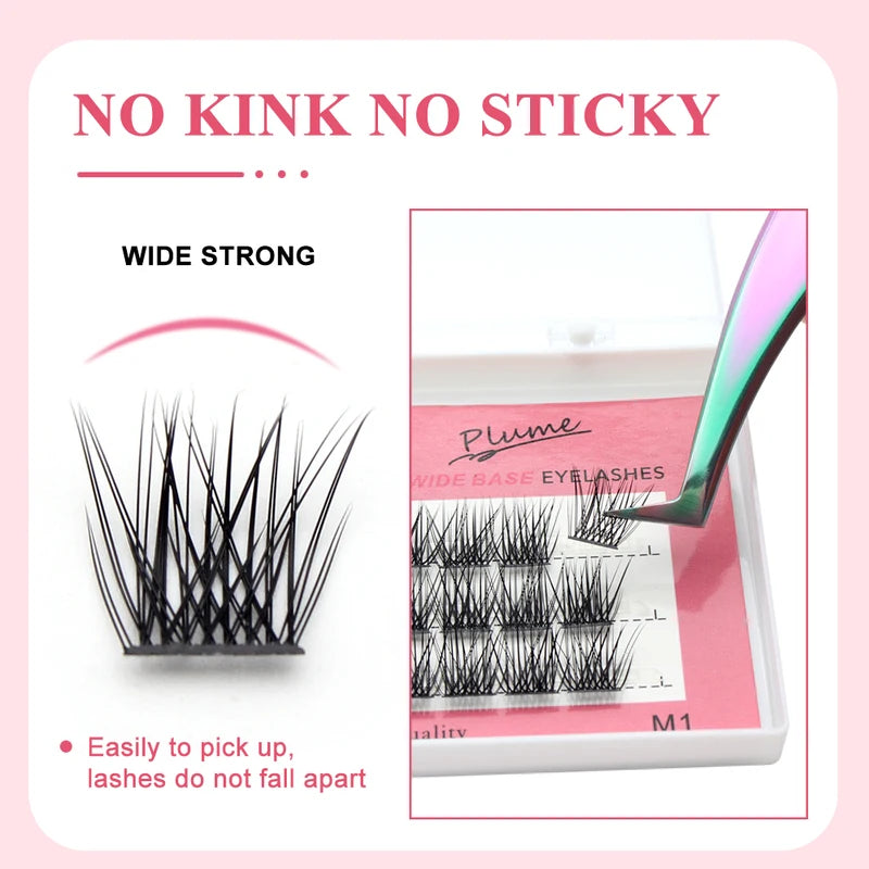 DIY 3D Eyelash Extensions Kit - Natural Soft Mink Cluster Lashes with Variants