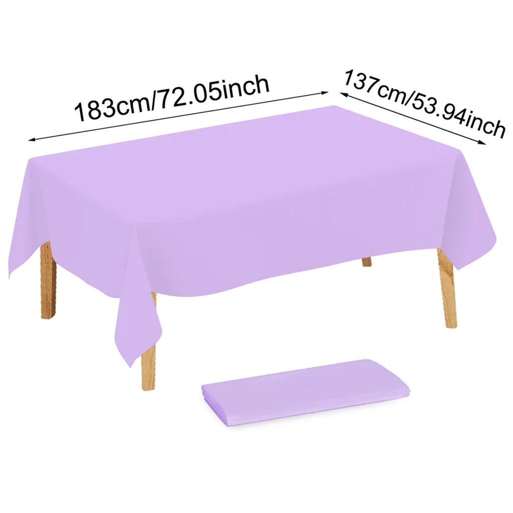 Solid Color Plastic Tablecloth 137x183cm Rectangle Party & Wedding Cover