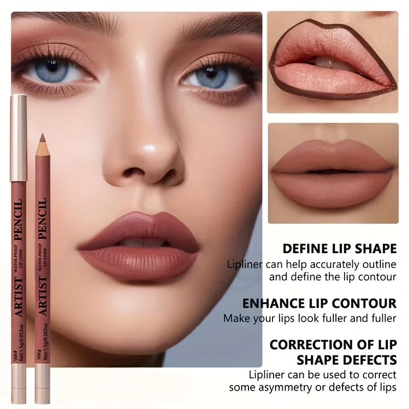 6-Piece Lip Makeup Kit with Long-Lasting Matte Waterproof Lipstick & Lip Liners