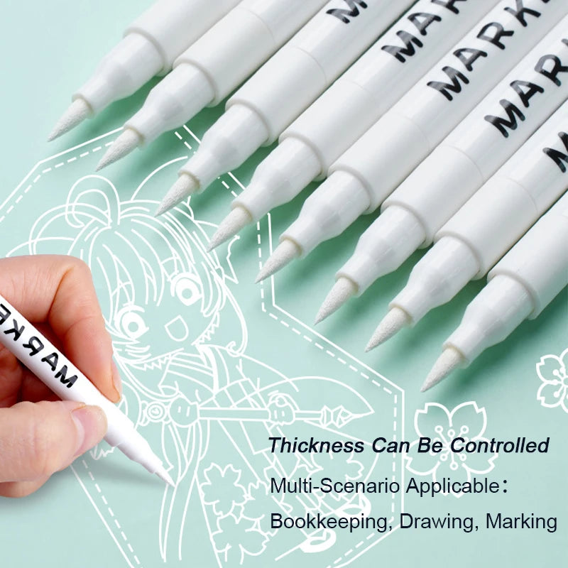 White Acrylic Paint Marker Pens Waterproof Quick-Drying Art & Craft Supplies