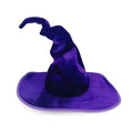Velvet Witch Hat for Halloween Cosplay Party - Black Purple Green