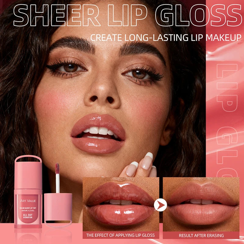 Moisturizing Lip Gloss with Pearl Finish - Volumizing, Long-Lasting Lip Makeup