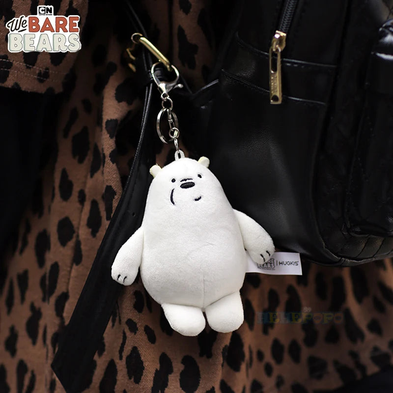 12cm Cartoon Plush Keychain - We Bare Bears Pendant for School Bags & Gifts