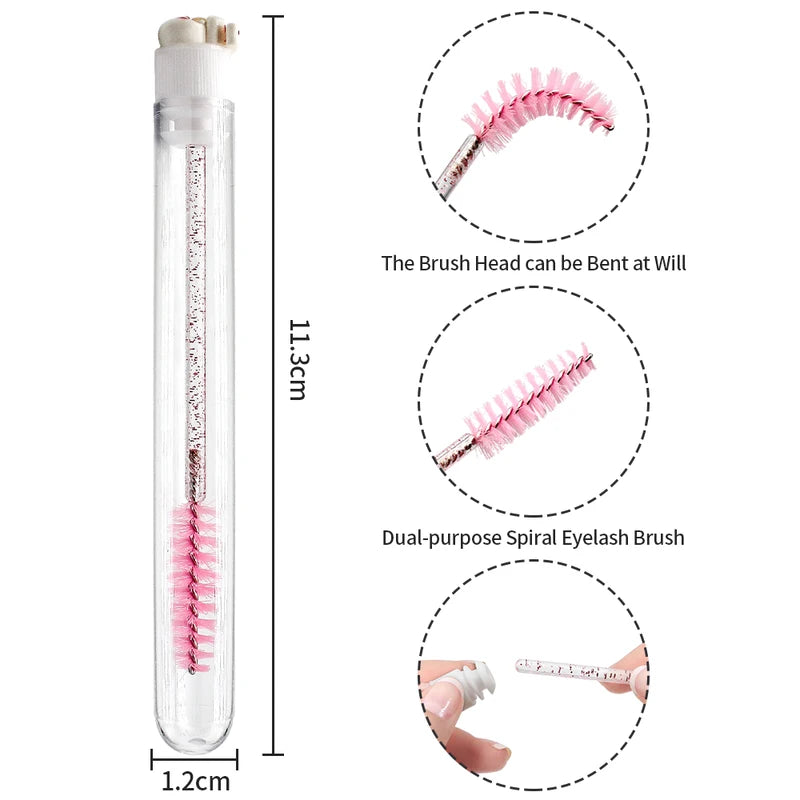 Christmas Reusable Eyelash Brush Tubes with Replaceable Mascara Wands - Dustproof Lash Extension Supplies