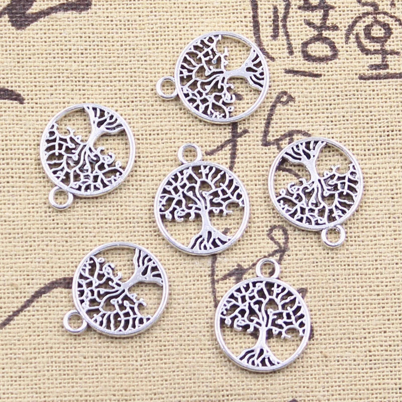 20pcs Charms World Peace Tree Pendant Set 18x15mm Antique Silver Jewelry Making