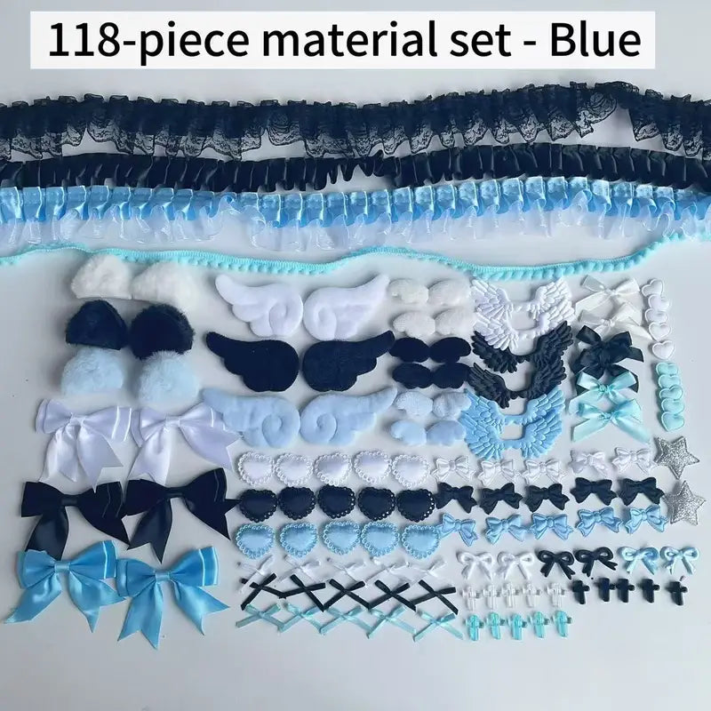 DIY Accessories Set with Pink Lace Material for Crafts and Handmade Projects