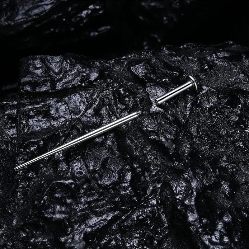 10pcs Piercing Taper Pins Set for Labret, Ear, Lip, Nose Jewelry - Surgical Steel Connectors