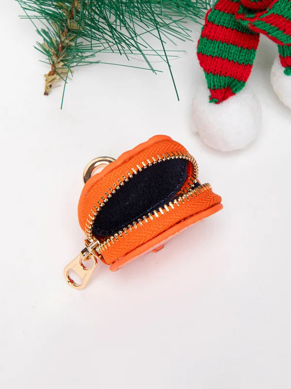 Halloween Coin Purse Keychain Mini Wallet with Pumpkin Design - New Money Pouch