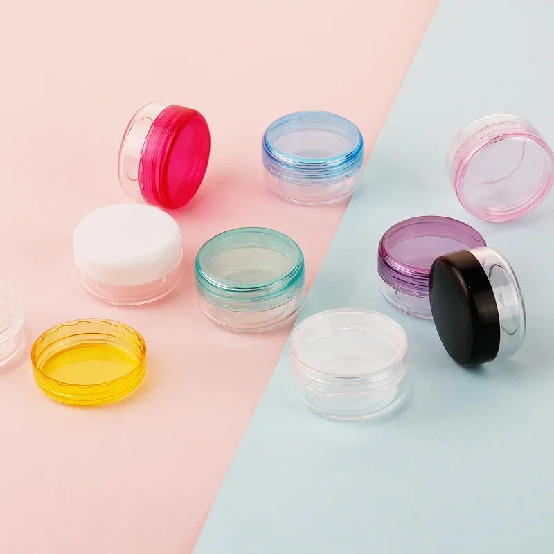 Mini Cosmetic Sample Jars 3g Plastic Containers for Lip Balm Eyeshadow Cream