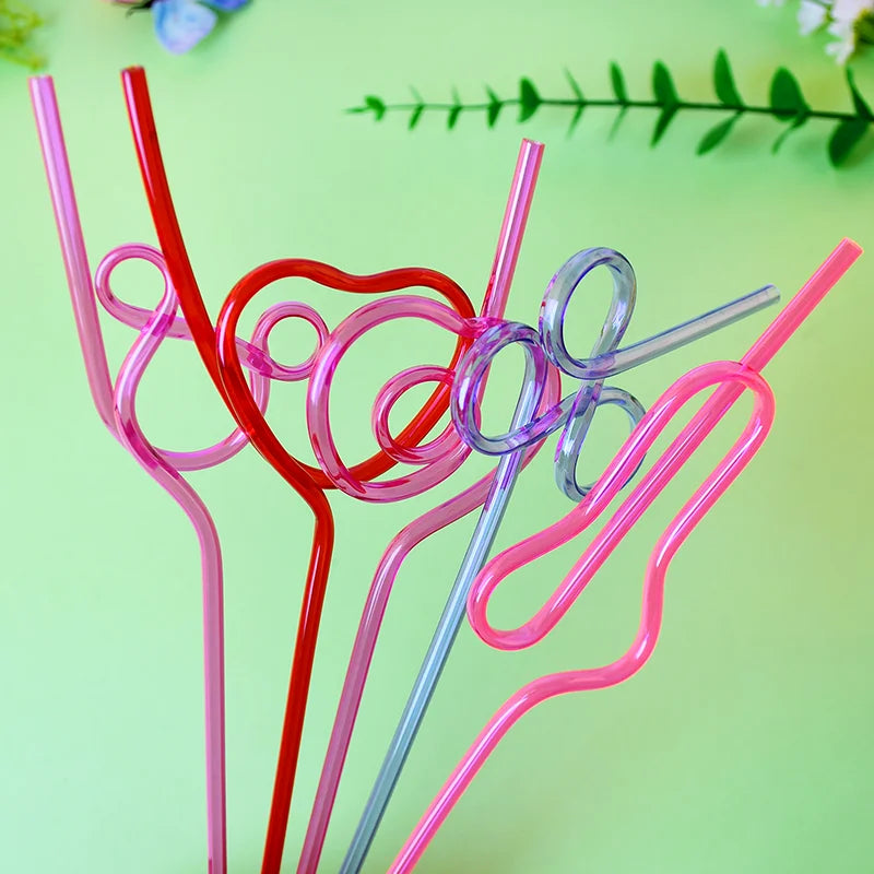 Set of Reusable Spiral Drinking Straws for Parties Bars & Weddings - Multiple Colors