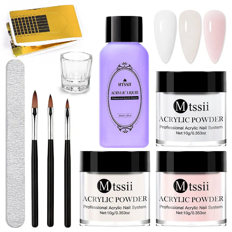 Acrylic Nail Kit with Liquid Monomer & Powder Set for DIY Nails & Extensions