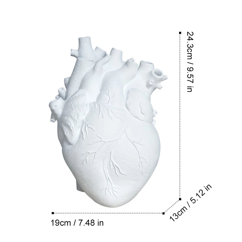 Large Heart-Shaped Resin Flower Pot Vase for Home Decor, Arts & Crafts