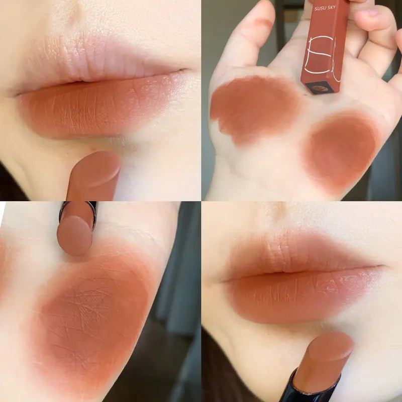 Waterproof Matte Lip Gloss & Lipstick Set - Nude Red & Sexy Tints