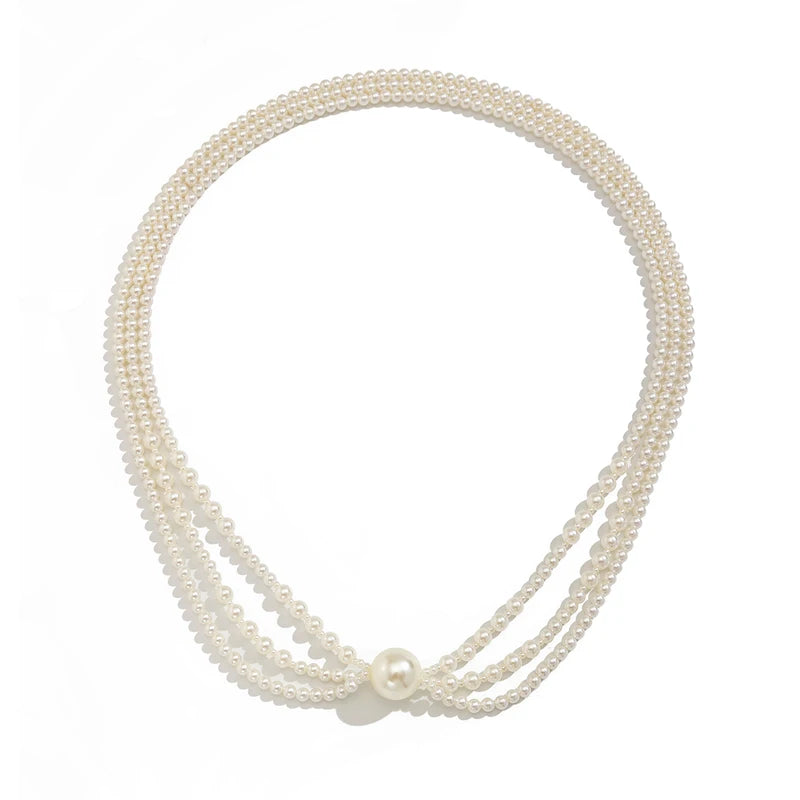 Elegant Imitation Pearl Long Chain Necklace for Women - Fashion Jewelry