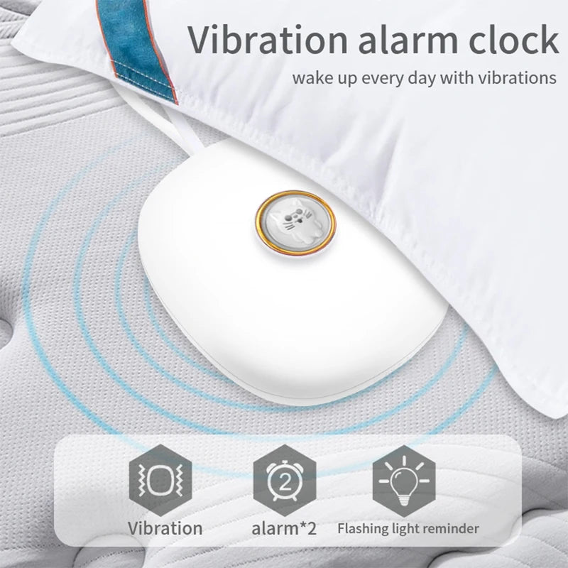 Silent Vibration Alarm Clock with LED Display for Sleep & Travel - Creative Cute Pet Design