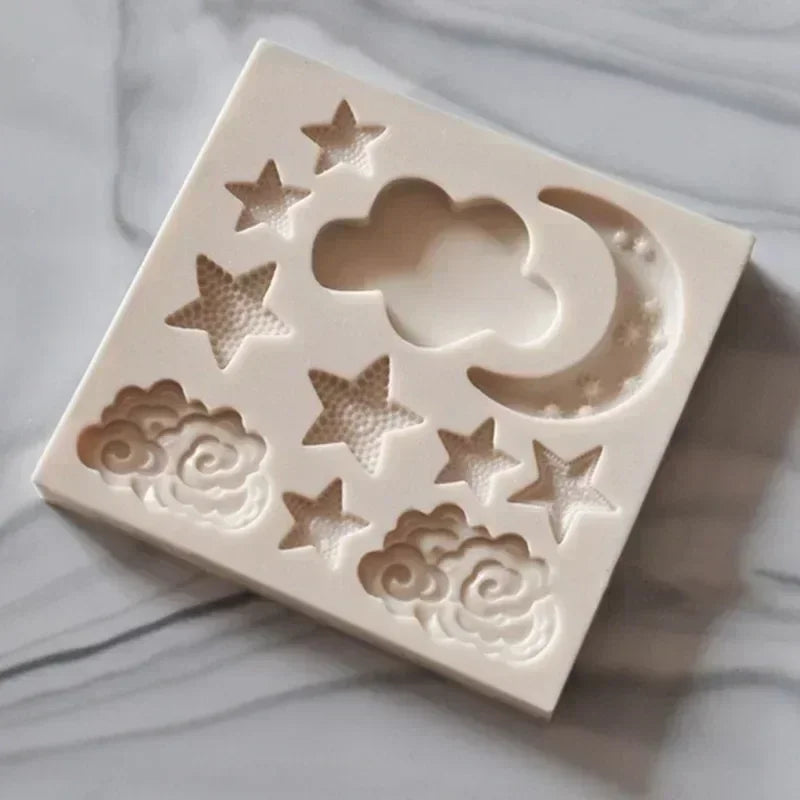 Silicone Mold Cloud Moon Star Geometric Pattern for Cake Chocolate Candies DIY Crafts