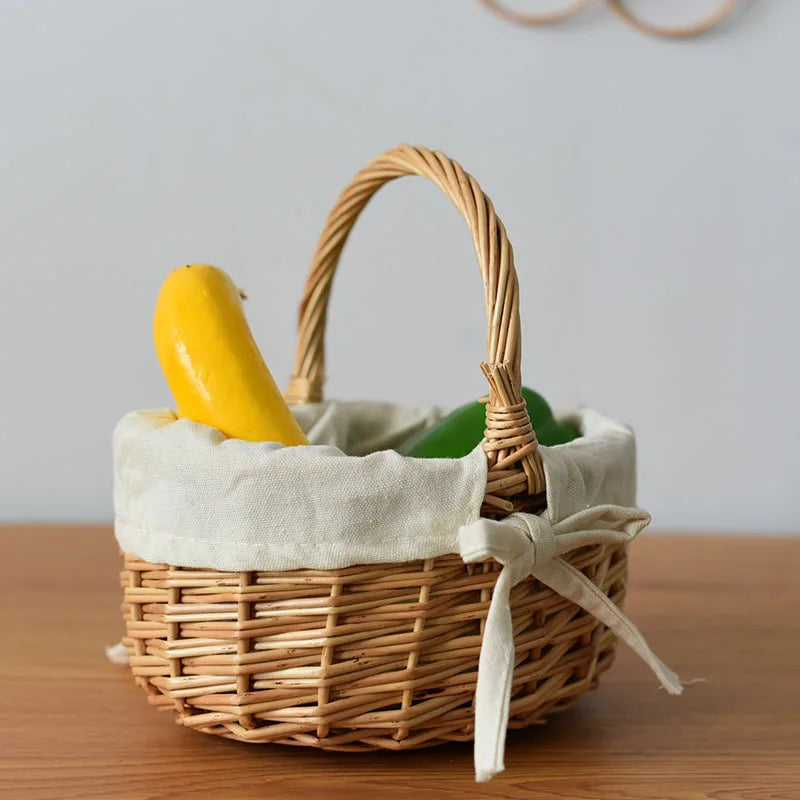 Handmade Willow Easter Basket with Handle for Egg Hunt Home Decor Gift