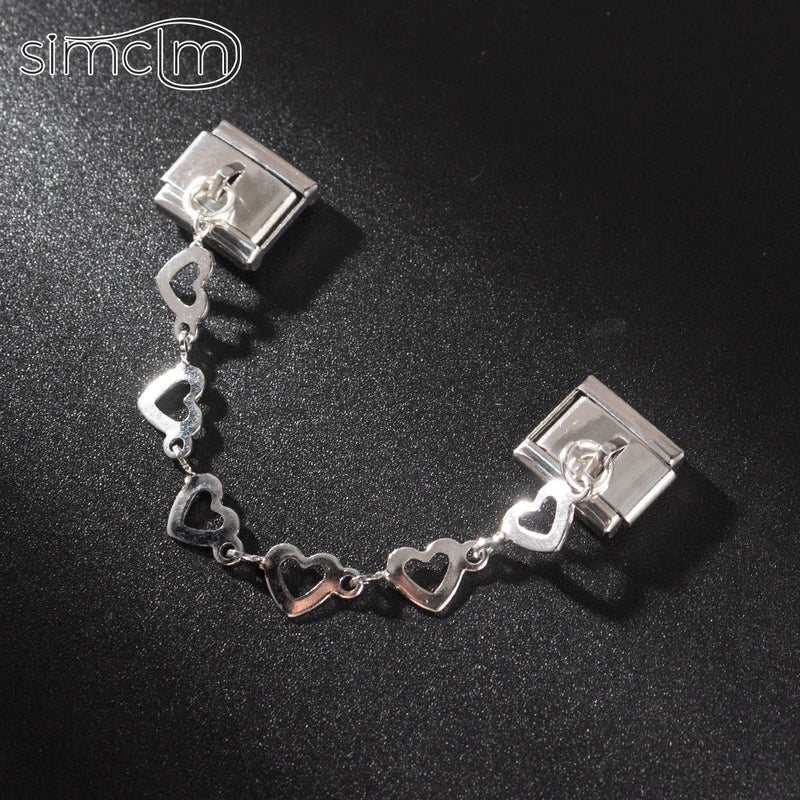 Star Love Italian Charm Bracelet Stainless Steel Beads Jewelry DIY Gift Fit 9mm