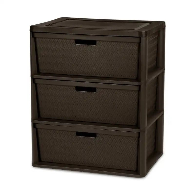 Multi-Color Wide 3 Drawer Plastic Storage Tower with Removable Bins