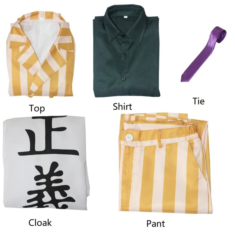 Anime Borsalino Cosplay Costume Admiral Kizaru Uniform Cloak Set Halloween Navy General