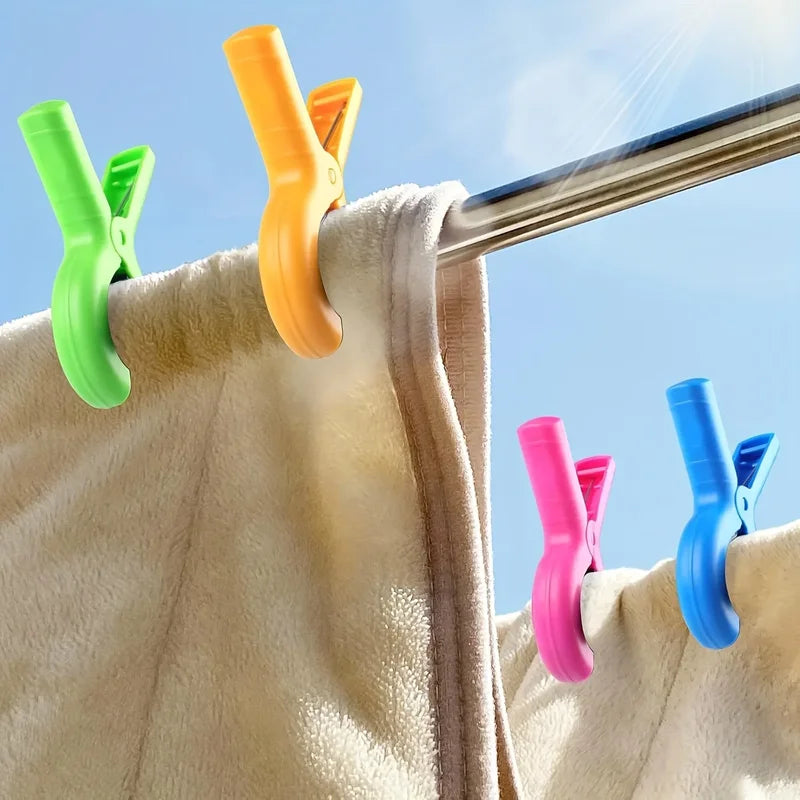 Heavy-Duty Beach Towel Clips Set - Windproof Clothes Pins for Sand & Windy Conditions