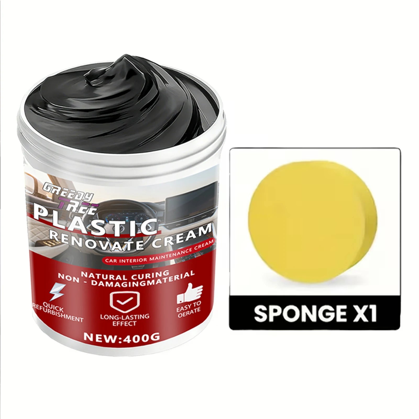 Plastic Car Interior Restorer Wax - Scratch Repair & Aging Prevention 400g