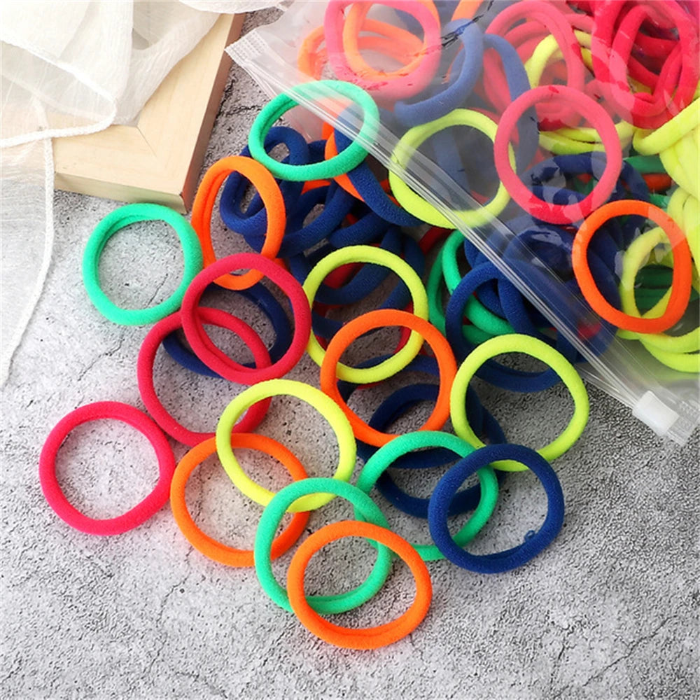 50 Pack Elastic Hair Bands Set for Girls Women No Damage Pigtails Holders