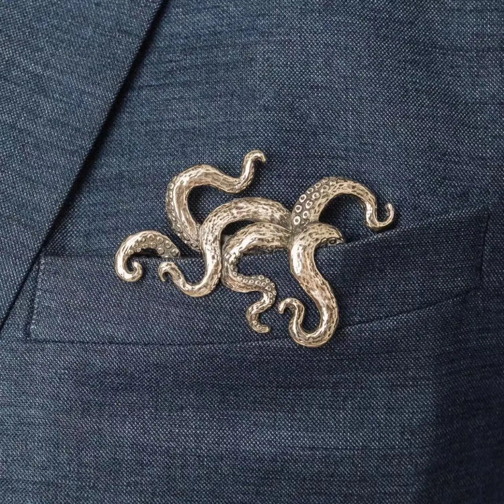 Creative Crocodile Tiger Octopus Animal Brooches for Men Women - Retro Jewelry