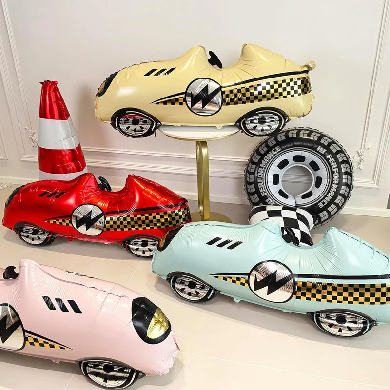 Race Car Party Decorations Balloon Kit - Traffic Light Checkered Tire Kids Birthday Supplies