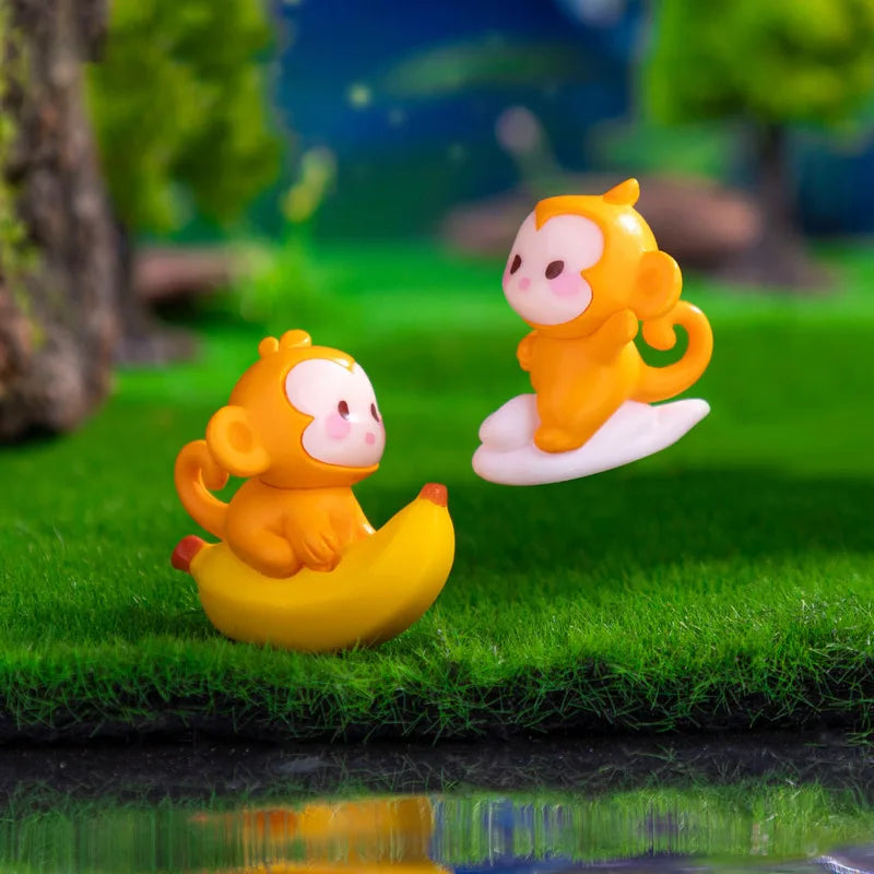 Cute Naughty Monkey Animal Miniature Figure for Fairy Garden & Bonsai Decor