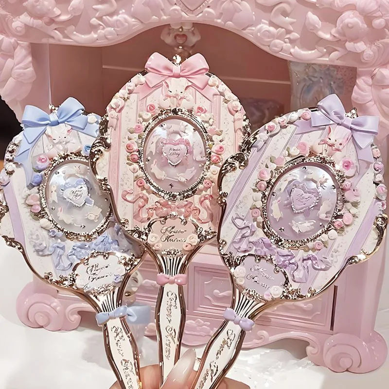 Flower Knows Hand Mirror Mermaid Design Limited White Blue Pink Fairy Mirror Handheld Cosmetic Mirror