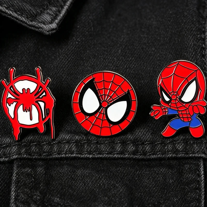 Spider-Man Alloy Enamel Brooch Pin Superhero Badge for Backpack Clothing & Gift