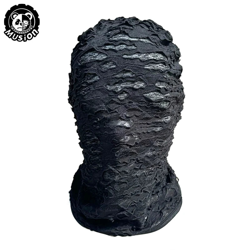 Gothic Punk Distressed Face Mask - Windproof Breathable Balaclava for Skiing Cycling Halloween