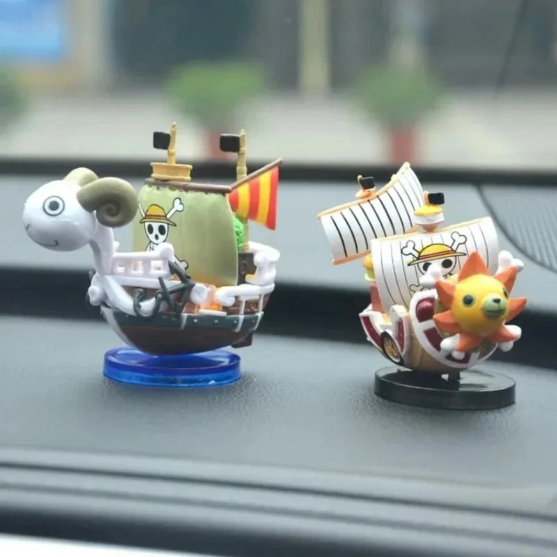 Pirate Ship Model Mini Boat Ornament - One Piece Thousand Sunny & Going Merry Collectible Decor