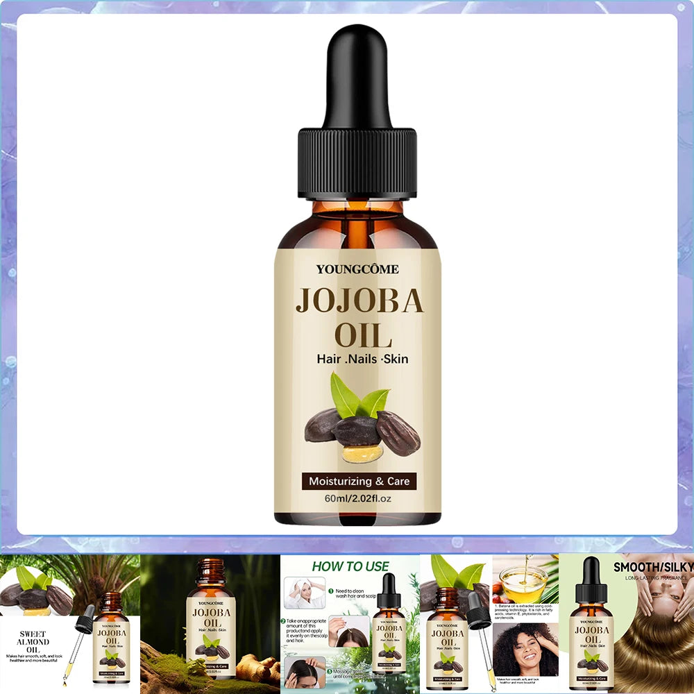 Organic Jojoba Oil - Pure Moisturizing Carrier Oil for Face, Hair, Skin & Nails