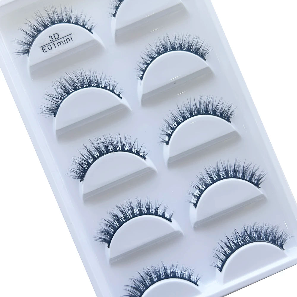False Eyelashes 5 Pairs Natural 3D Mink Faux Cils Makeup Tools - Multiple Colors