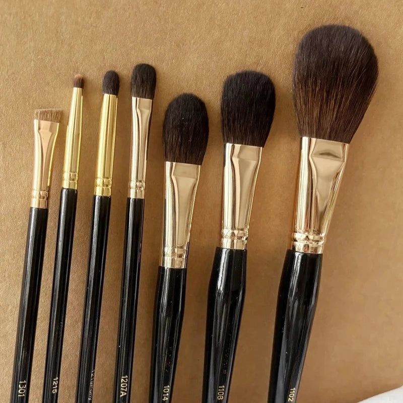 7-Piece Makeup Brush Set - Luxury Soft Synthetic & Natural Bristles for Face & Eyes