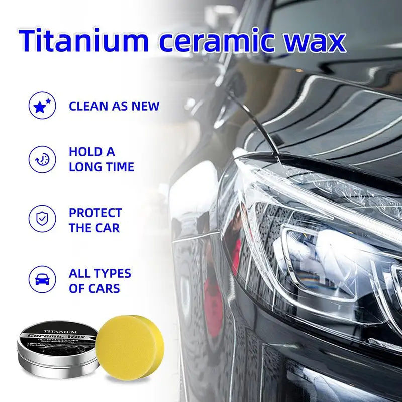 Ceramic Car Wax Sealant Kit - Waterproof Scratch-Resistant Coating with Applicator Sponge