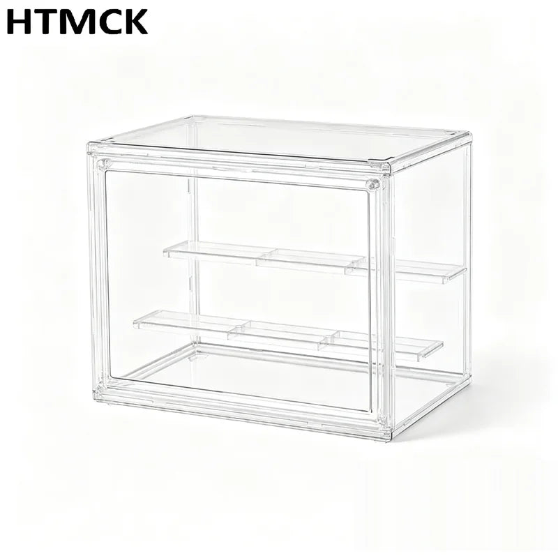 Clear Foldable Display Case for Collectibles Dustproof Storage Organizer Box