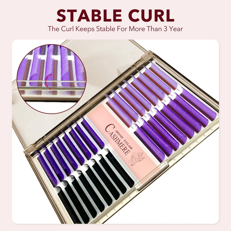 Colorful Eyelash Extension Set - 32 Mixed Colors, Individual False Mink Lashes