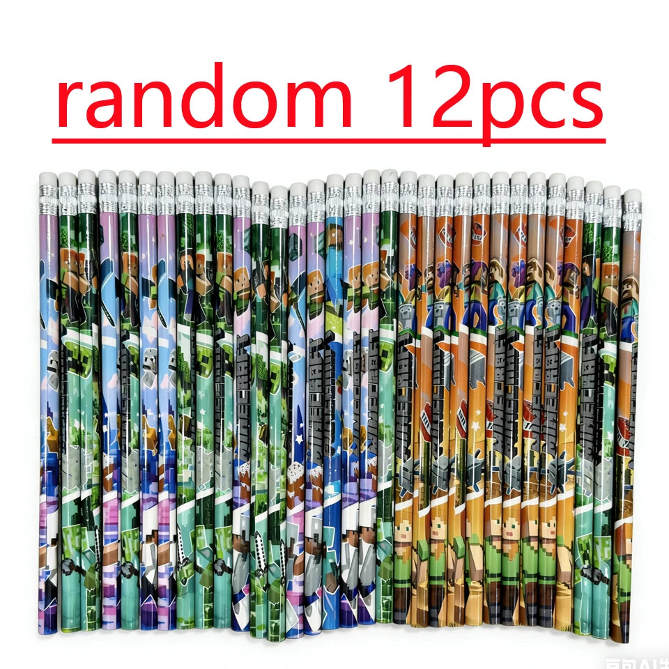 Set of 6 or 12 Wooden Pencil Stationery Gift for Kids and Teens