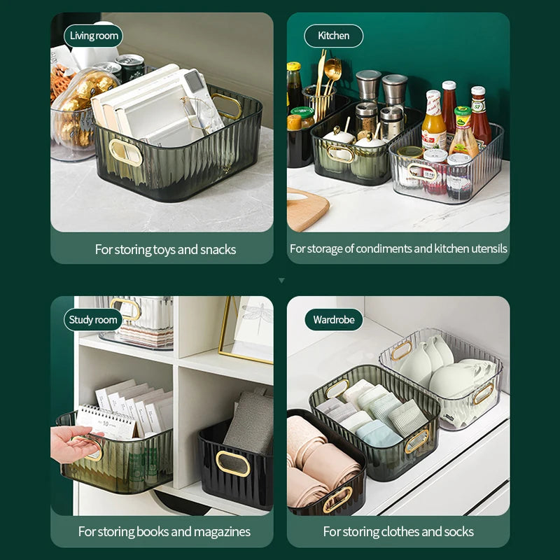 Rectangular Acrylic Cosmetic Storage Drawer Organizer - Stackable, Space Saving