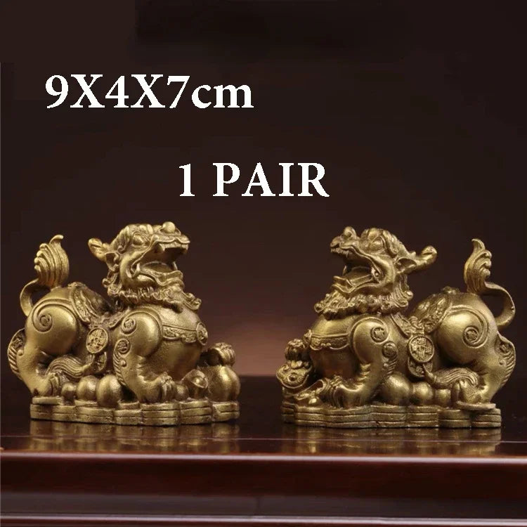 Brass Copper Money Ornaments Set - Home Decor Gift for Living Room
