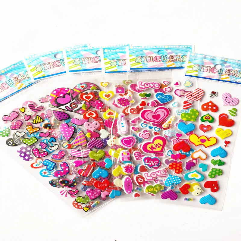Kids Puffy Sticker Sheets - 40 Sheets for Scrapbooking & DIY Crafts, Waterproof & Safe