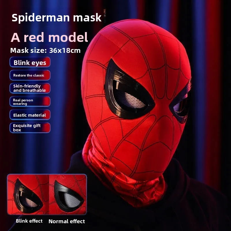 1:1 Life Size LED Superhero Mask Full Face Cosplay Helmet with Light Up Eyes