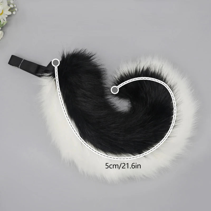 Halloween Dog Ear and Tail Set - Plush Animal Cosplay Costume Accessories