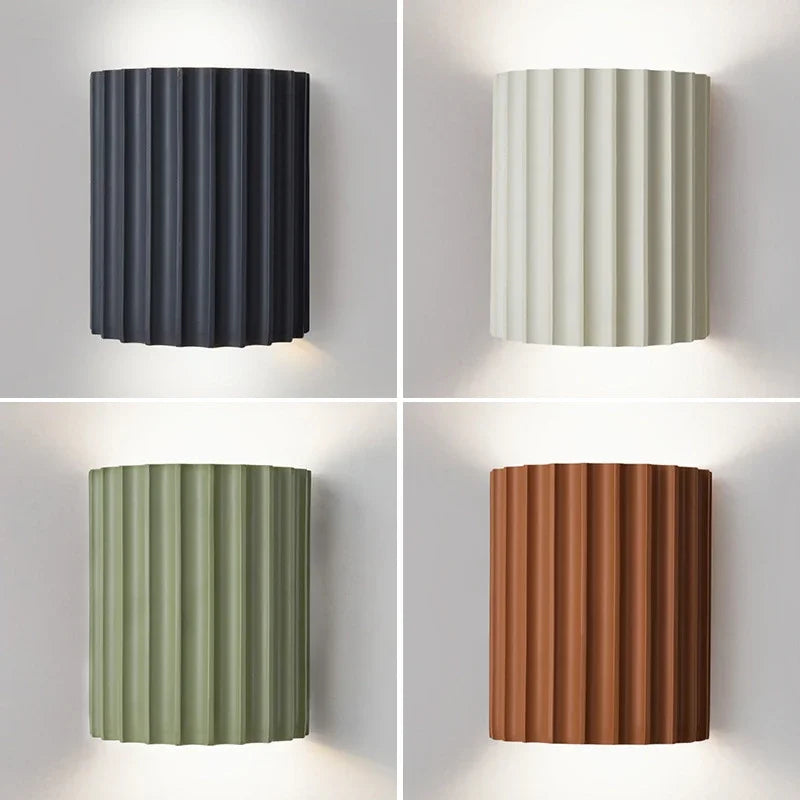 Resin Striped Wall Lamp for Indoor Home Decor - Living Room & Corridor Sconce
