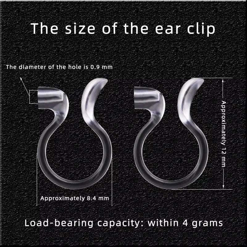 Transparent Ear Clips for Jewelry Making, U-Shaped DIY Earrings (2 Pack)